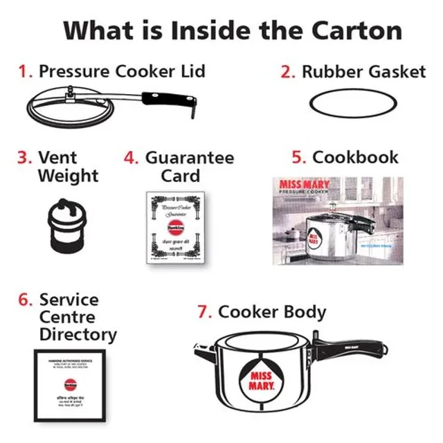 Hawkins Miss Mary Aluminium Inner Lid Pressure Cooker - With Handle, Silver, MM35, 3.5 l-3.webp